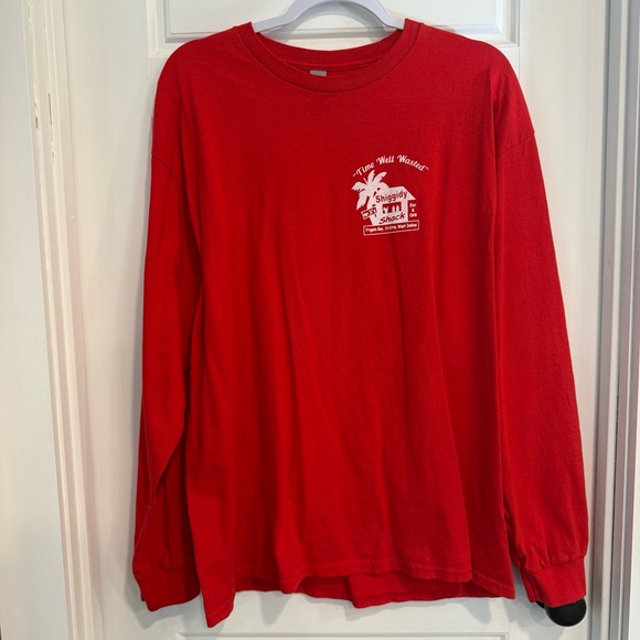 Shiggidy Shack St Kitts Souvenir Long Sleeve Tee Red XL EUC - Picture 2 of 4